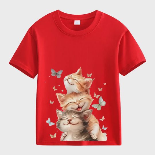 【2Y-13Y】Smiling Kittens & Butterflies Toddler T-Shirt
