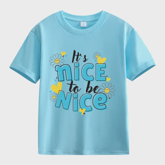 【2Y-13Y】It's Nice To Be Nice Daisy Graphic T-Shirt For Kids