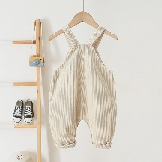 【6M-4Y】Unisex Cute Bear Patchwork Corduroy Cartoon Pattern Bib Overall Pants, Autumn/Winter