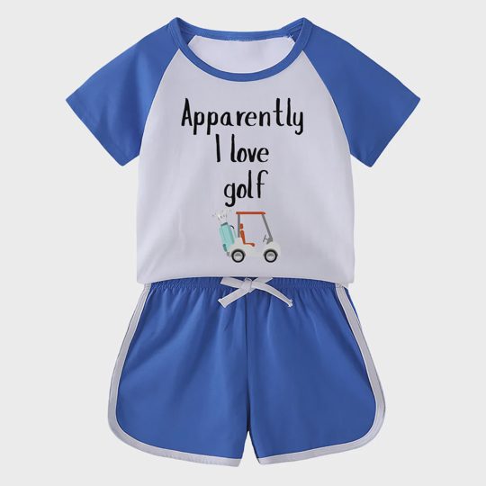 【18M-11Y】Toddler 'Apparently I Love Golf' 2-Piece Outfit