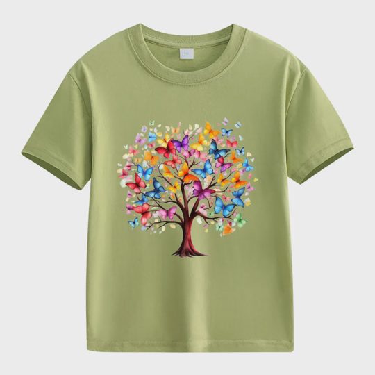 【2Y-13Y】Colorful Butterfly Tree Of Life Kids' T-Shirt