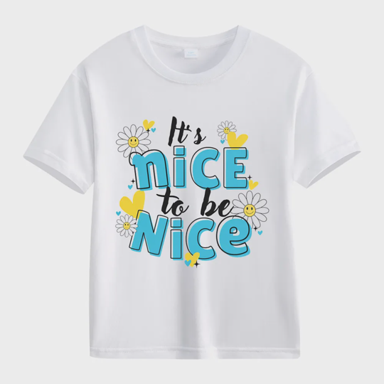 【2Y-13Y】It's Nice To Be Nice Daisy Graphic T-Shirt For Kids
