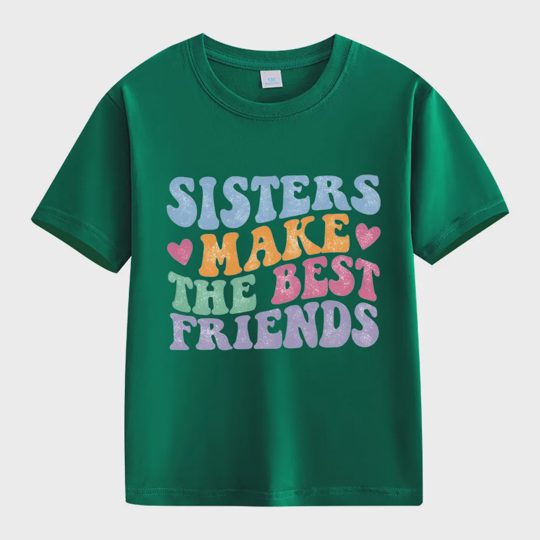 【2Y-13Y】"Sisters Make The Best Friends" Retro Kids' T-Shirt