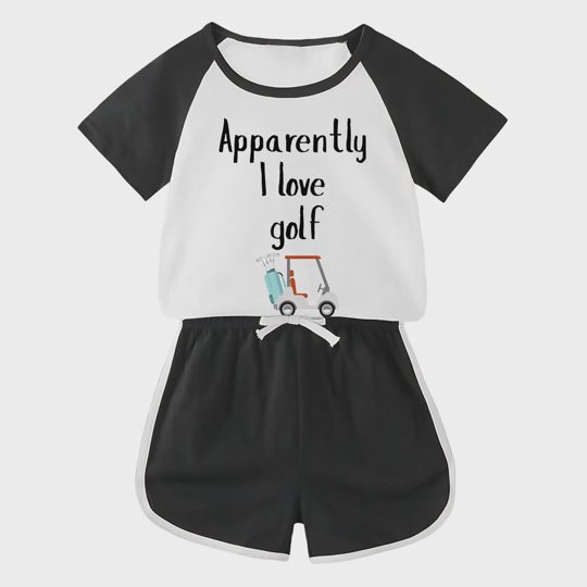 【18M-11Y】Toddler 'Apparently I Love Golf' 2-Piece Outfit
