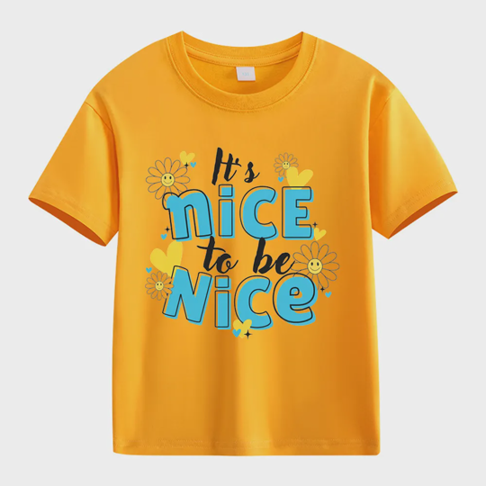 【2Y-13Y】It's Nice To Be Nice Daisy Graphic T-Shirt For Kids