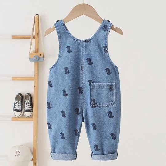 【12M-5Y】Unisex Cute Printed Stylish Denim Overall