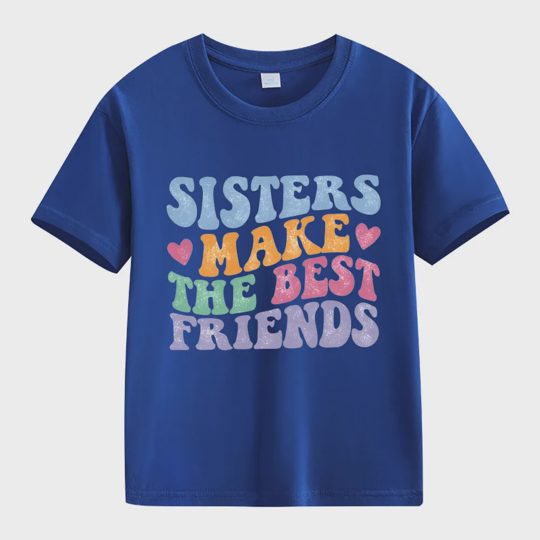 【2Y-13Y】"Sisters Make The Best Friends" Retro Kids' T-Shirt