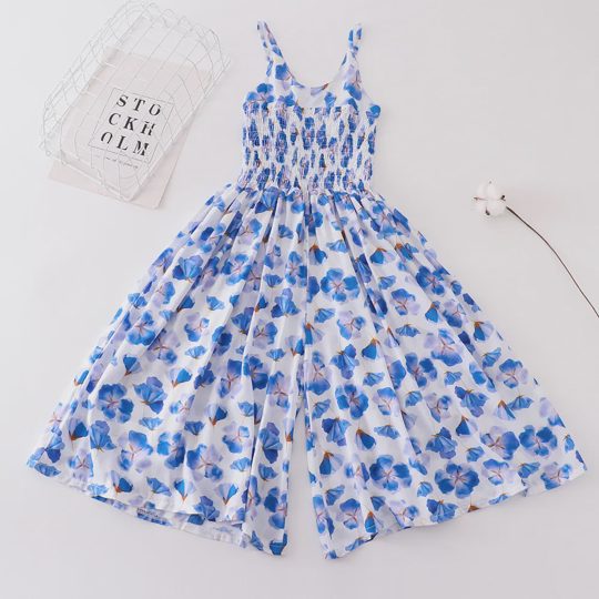 【4Y-14Y】Girls Multicolor Butterfly Flower Sling Bodysuit