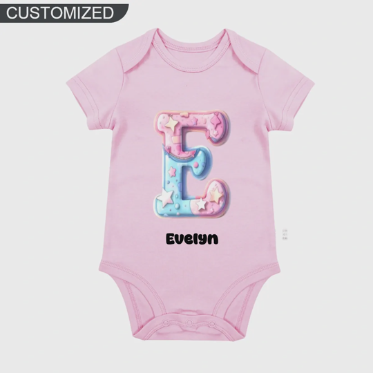 【0M-24M】Customized Star & Gem Letters Baby Bodysuit