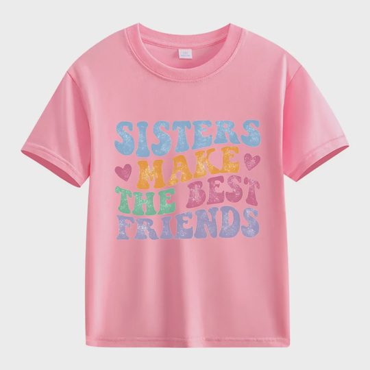 【2Y-13Y】"Sisters Make The Best Friends" Retro Kids' T-Shirt