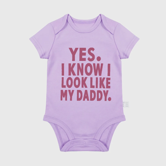 【0M-24M】Adorable Baby Bodysuit With "Yes, I Know I Look Like My Daddy" Print