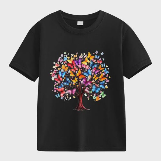 【2Y-13Y】Colorful Butterfly Tree Of Life Kids' T-Shirt