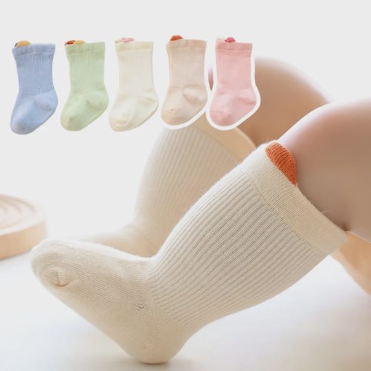 Unisex Baby Cotton Macaron Solid Color Breathable Socks