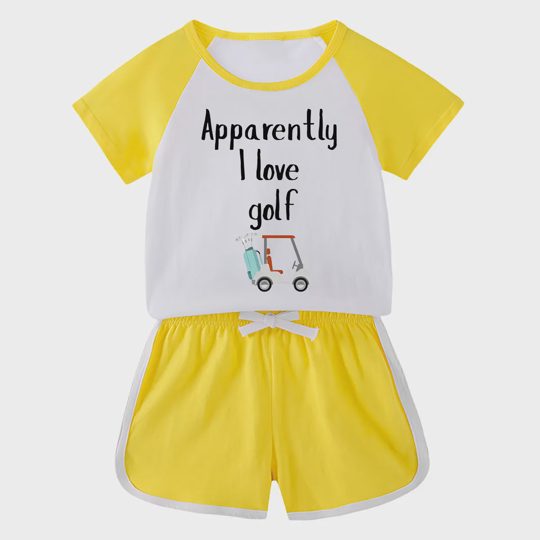 【18M-11Y】Toddler 'Apparently I Love Golf' 2-Piece Outfit