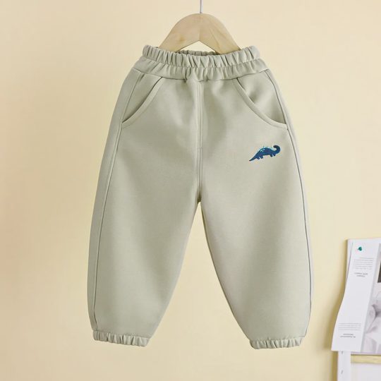 【12M-7Y】Boys' Dinosaur Embroidered Casual Sweatpants