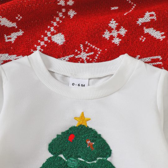 【3M-3Y】Unisex Christmas Long Sleeve Sweatshirt & Pants Casual Set