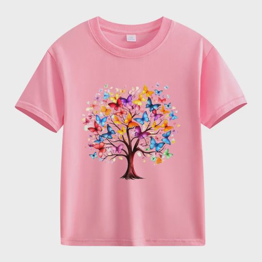 【2Y-13Y】Colorful Butterfly Tree Of Life Kids' T-Shirt