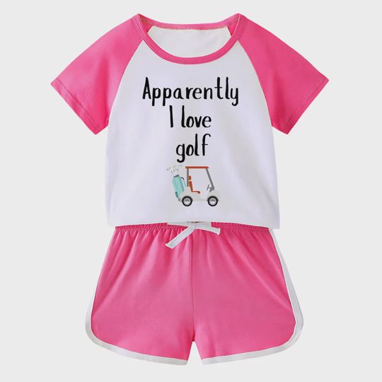 【18M-11Y】Toddler 'Apparently I Love Golf' 2-Piece Outfit