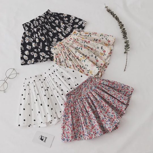 【18M-8Y】Girls' Cute Ditsy Floral Daisy Shorts