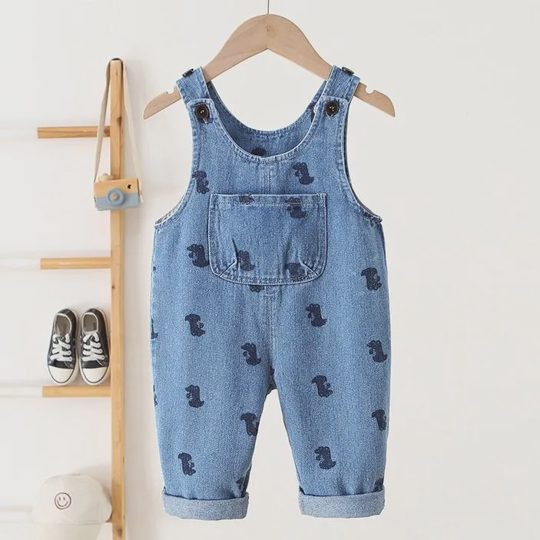【12M-5Y】Unisex Cute Printed Stylish Denim Overall