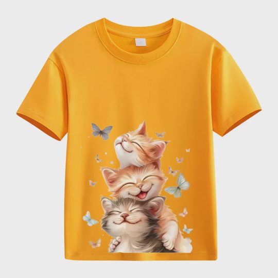 【2Y-13Y】Smiling Kittens & Butterflies Toddler T-Shirt