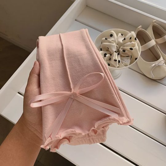 【18M-8Y】Girls' Versatile Stylish Bow Flared Pants