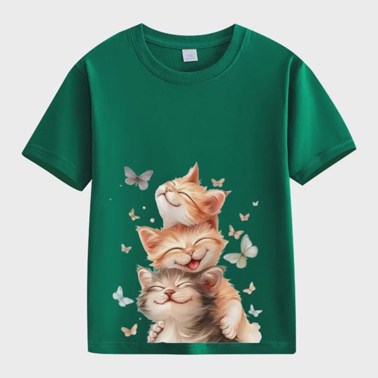 【2Y-13Y】Smiling Kittens & Butterflies Toddler T-Shirt