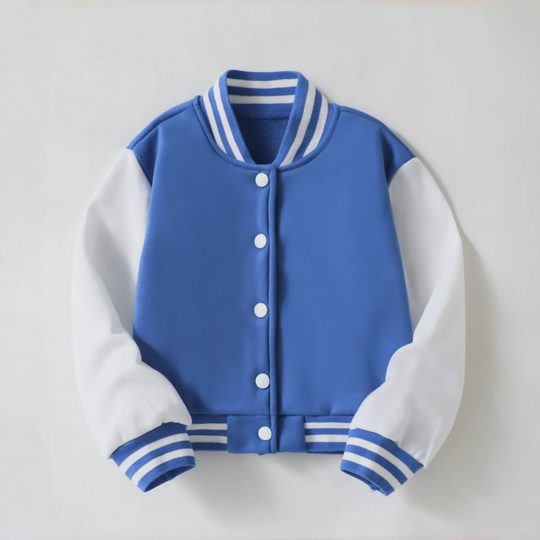 【4Y-10Y】Unisex Collegiate Colorblock Casual Varsity Jacket
