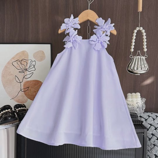 【18M-7Y】Girls' 3D Floral Spaghetti Strap Dress