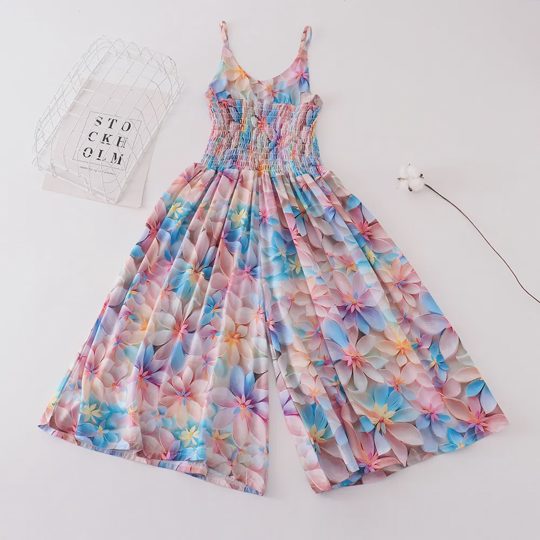 【4Y-14Y】Girls Multicolor Butterfly Flower Sling Bodysuit