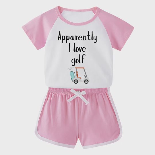 【18M-11Y】Toddler 'Apparently I Love Golf' 2-Piece Outfit