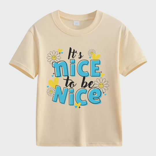 【2Y-13Y】It's Nice To Be Nice Daisy Graphic T-Shirt For Kids