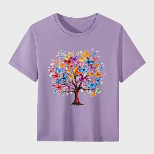 【2Y-13Y】Colorful Butterfly Tree Of Life Kids' T-Shirt