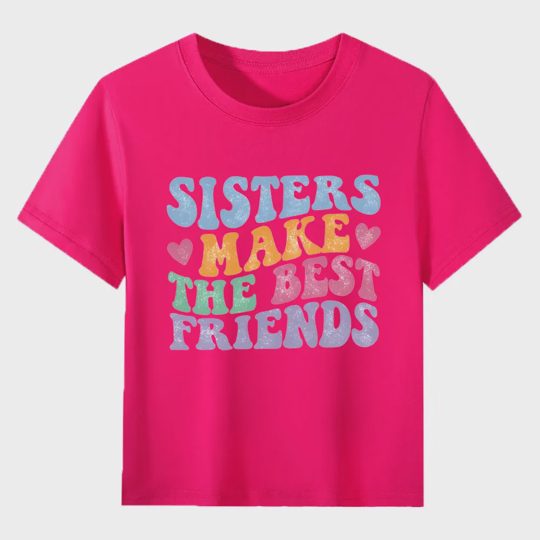 【2Y-13Y】"Sisters Make The Best Friends" Retro Kids' T-Shirt