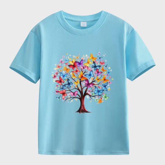 【2Y-13Y】Colorful Butterfly Tree Of Life Kids' T-Shirt