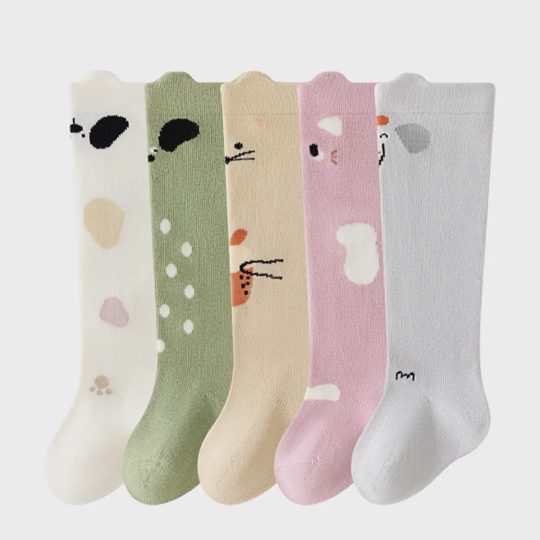 Baby Cute Cotton Cartoon Print High Elastic Knee Socks